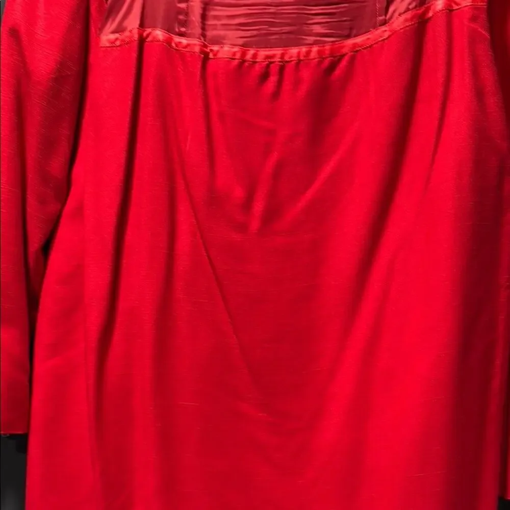 Christian Dior Suit Set Skirt Blazer Jacket 2 Piece 100% Wool Red Gold Size 10